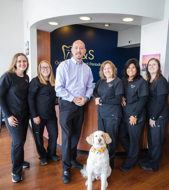 F&S Orthodontics & Periodontics doctors and team members in the office
